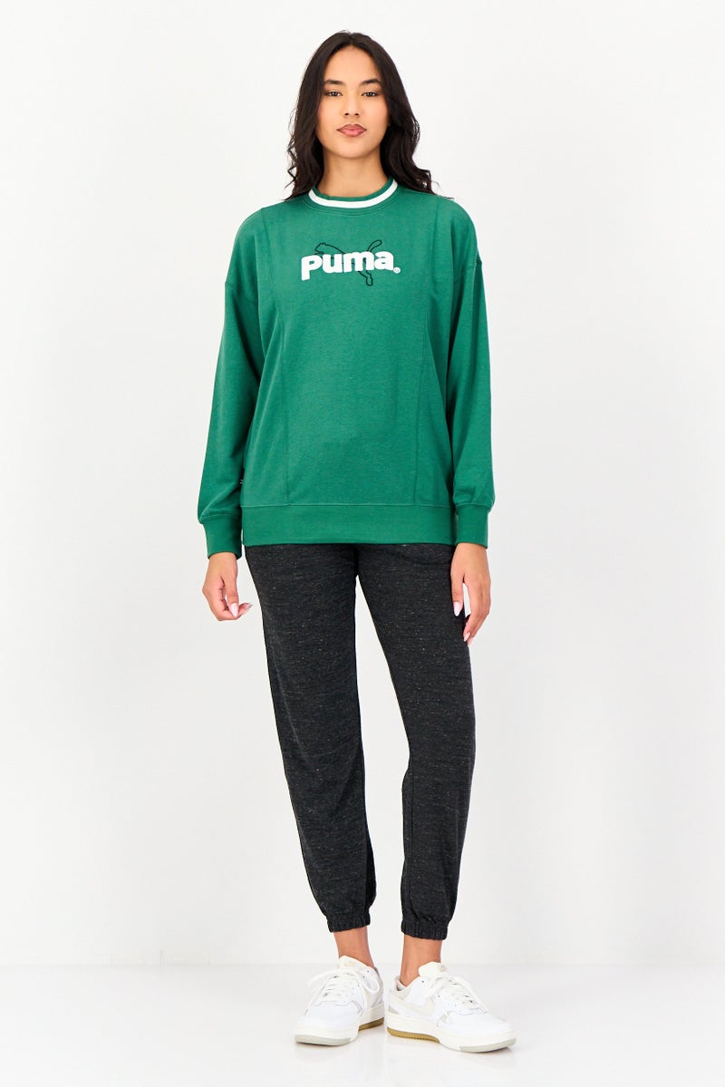 PUMA Women Oversized Fit Long Sleeve Training Sweatshirt, Green - Image 2