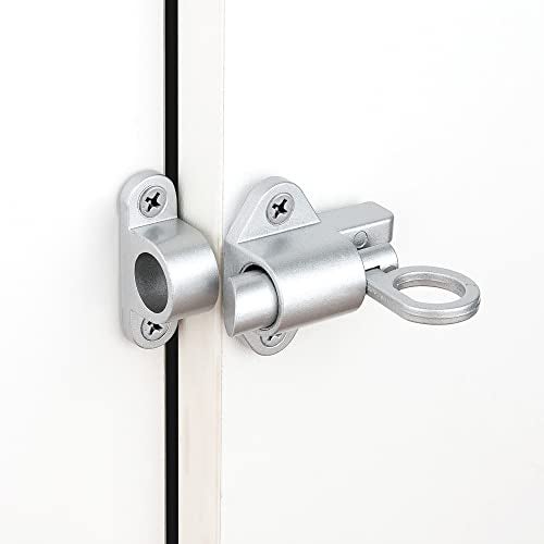 INIRET 10 Packs Self-Closing Latch，Silver Gray Spring Door Lock，Resilient Bolt Latch Aluminum Alloy Safety Automatic Spring Barrel Door Lock with Screws，Used for Wooden Door，Wooden Window and Cabinet - Image 3