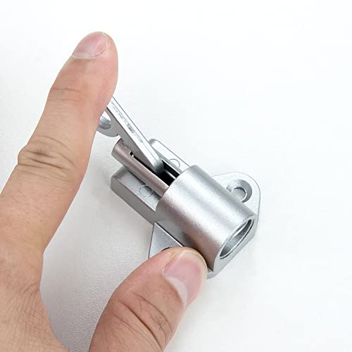 INIRET 10 Packs Self-Closing Latch，Silver Gray Spring Door Lock，Resilient Bolt Latch Aluminum Alloy Safety Automatic Spring Barrel Door Lock with Screws，Used for Wooden Door，Wooden Window and Cabinet - Image 5