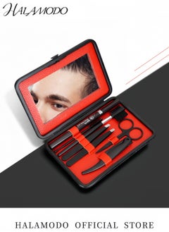 HALAMODO 7 in 1 Professional Eyebrow Shaping and Grooming Kit Includes Eyebrow Scissors Razor Tweezers Brush and Scissors for Unisex Use Stainless Steel Eyebrow Grooming Tools Set  - Image 5