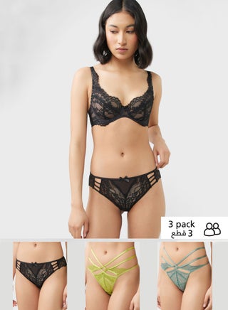 3 Pack High Leg Brief