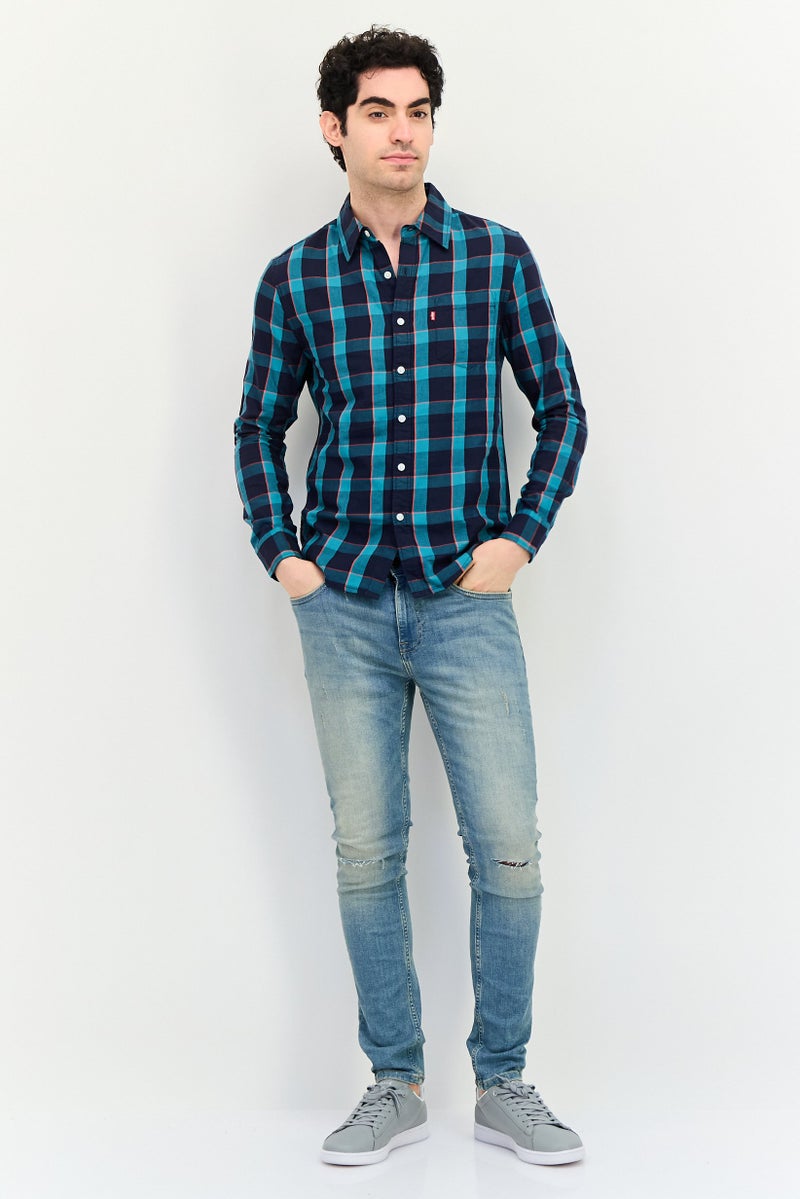 Levi's Men Slim Fit Checkered Long Sleeve Casual Shirt, Multicolor - Image 4