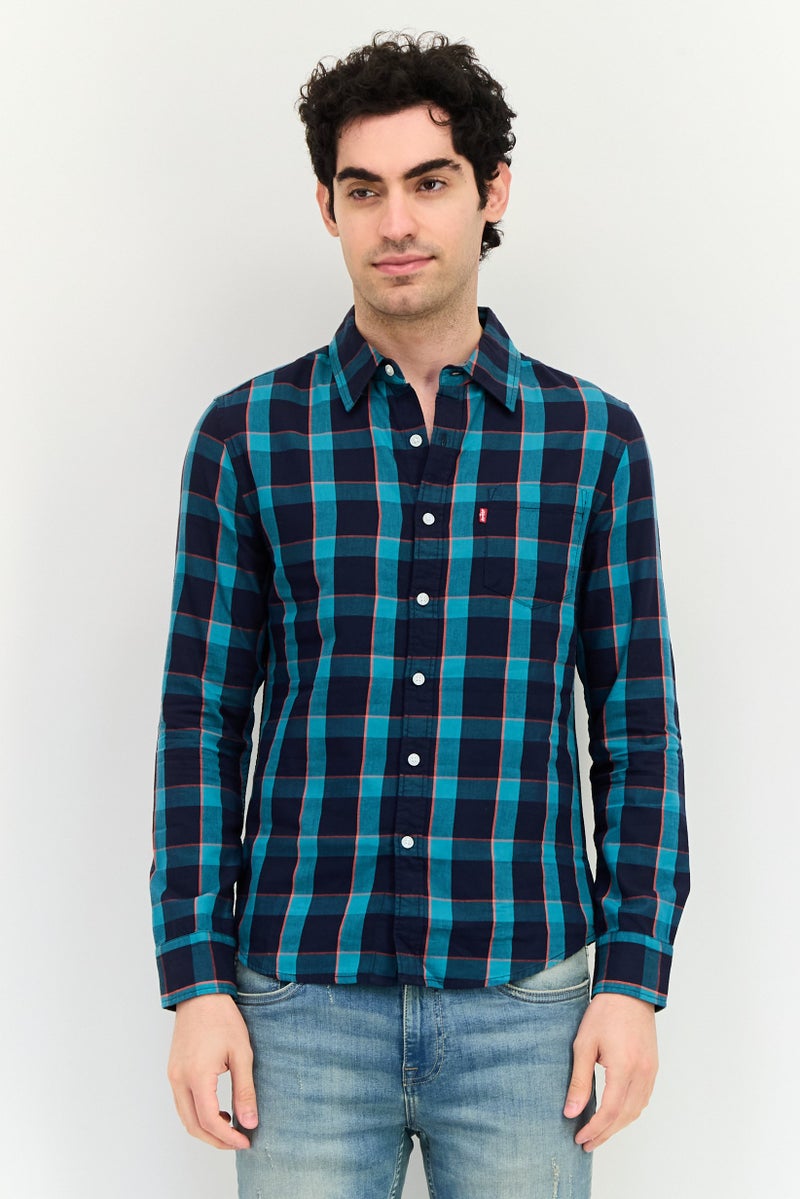 Levi's Men Slim Fit Checkered Long Sleeve Casual Shirt, Multicolor - Image 1