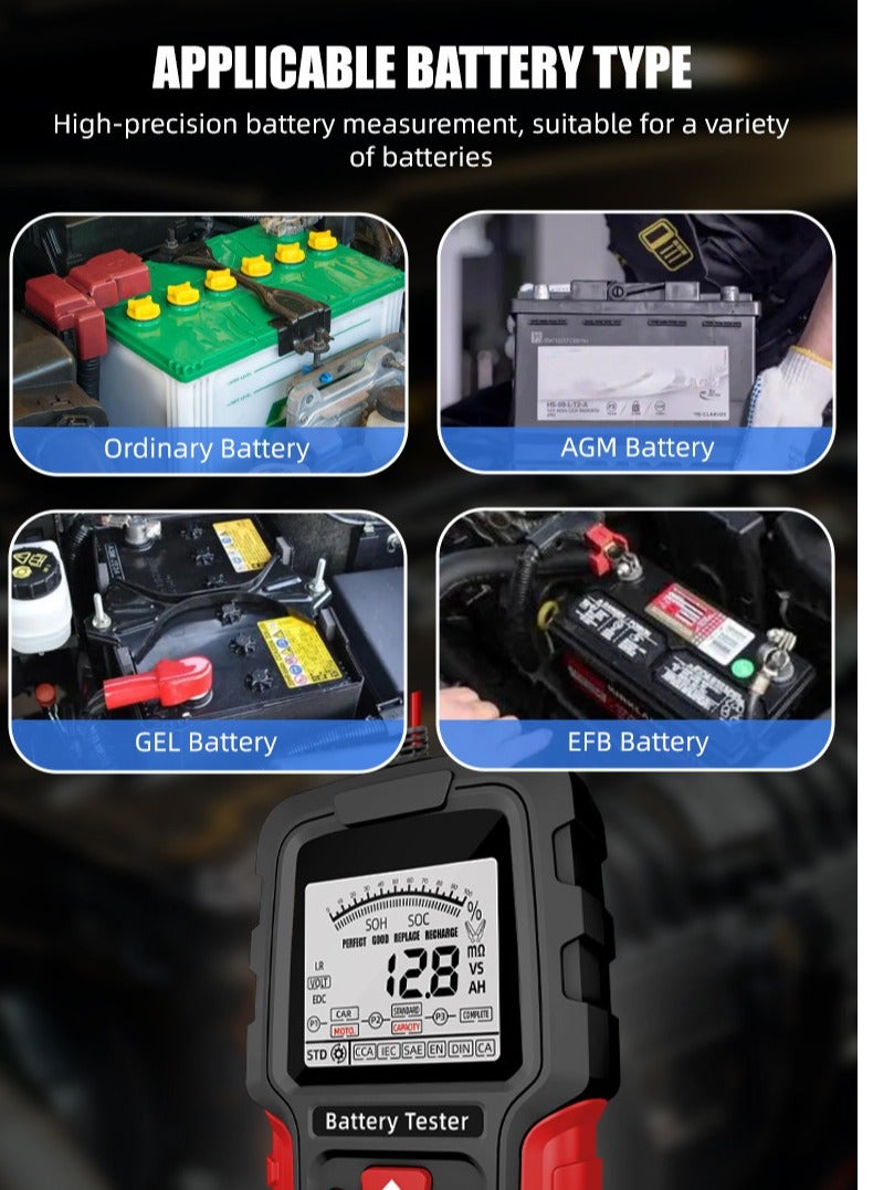 Generic Car Battery Tester, 6V 12V Battery Load Tester, BM560 100-2000 CCA Auto Battery Tester Automotive Alternator Digital Battery Analyzer Charging for Car Truck Marine Motorcycle SUV Boat  - Image 2