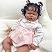 KOKOMANDY Lifelike Reborn Baby Dolls Black Girl Biracial African American Reborn Toddler Doll 24inch Real Life Realistic Newborn Baby Dolls Dark Brown Skin Cute Toy for Toddler Kids Gifts - Image 4