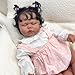 KOKOMANDY Lifelike Reborn Baby Dolls Black Girl Biracial African American Reborn Toddler Doll 24inch Real Life Realistic Newborn Baby Dolls Dark Brown Skin Cute Toy for Toddler Kids Gifts - Image 2