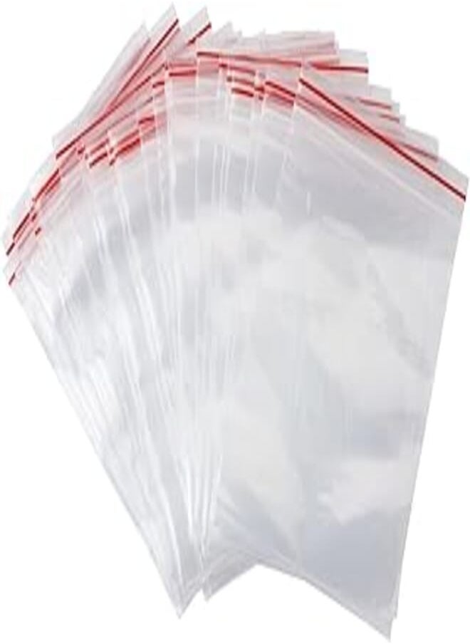 Generic Reclosable Plastic Bags - Small, Clear, 100 Pieces, 6x9cm 