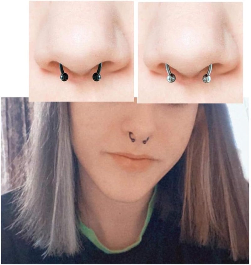 outerunner Store Fake Nose Ring Septum Piercing Magnet Magnetic Nose Hoop Rings Faux Septum Rings Non Piercing Clip On Nose Hoop Rings - Image 4