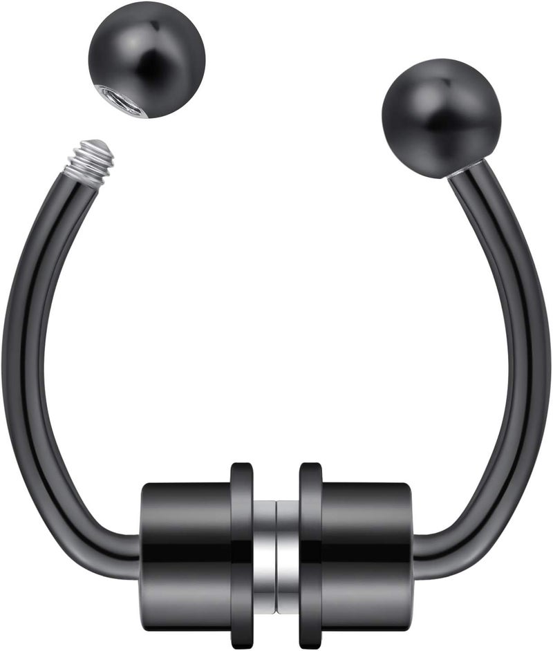 outerunner Store Fake Nose Ring Septum Piercing Magnet Magnetic Nose Hoop Rings Faux Septum Rings Non Piercing Clip On Nose Hoop Rings - Image 3