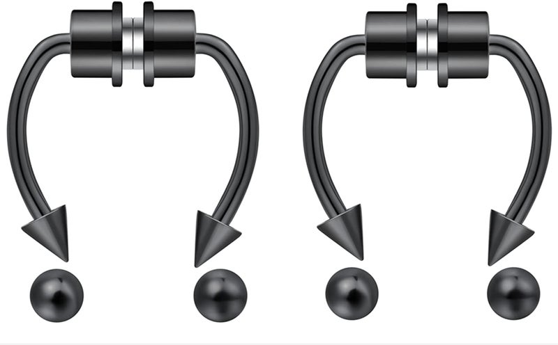 outerunner Store Fake Nose Ring Septum Piercing Magnet Magnetic Nose Hoop Rings Faux Septum Rings Non Piercing Clip On Nose Hoop Rings - Image 1