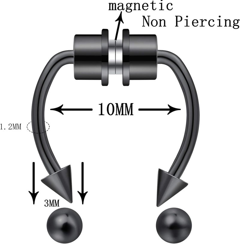 outerunner Store Fake Nose Ring Septum Piercing Magnet Magnetic Nose Hoop Rings Faux Septum Rings Non Piercing Clip On Nose Hoop Rings - Image 2