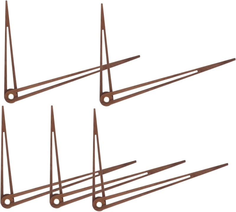 DOITOOL 5sets Wooden Clock Hands for DIY Projects Replacement Clock Movement Pointers for Wall for Repair and Decoration - Image 1