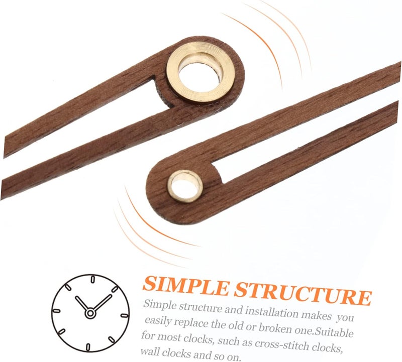 DOITOOL 5sets Wooden Clock Hands for DIY Projects Replacement Clock Movement Pointers for Wall for Repair and Decoration - Image 2