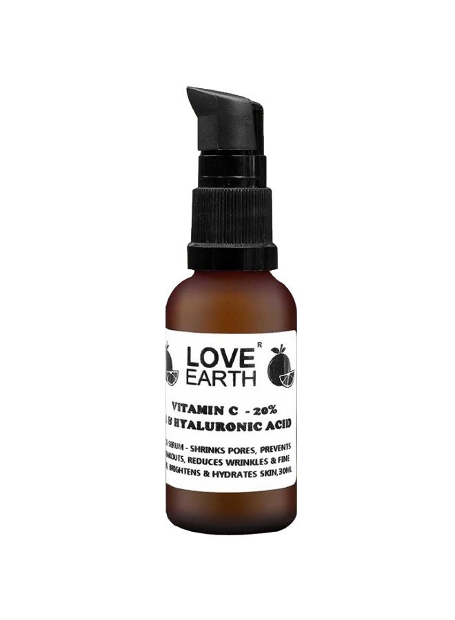 Love Earth Vitamin C Serum For Skin Hydration, Reduces Wrinkles & Hyperpigmentation With Pure Vitamin C & Organic Witch Hazel 30ml - Image 1