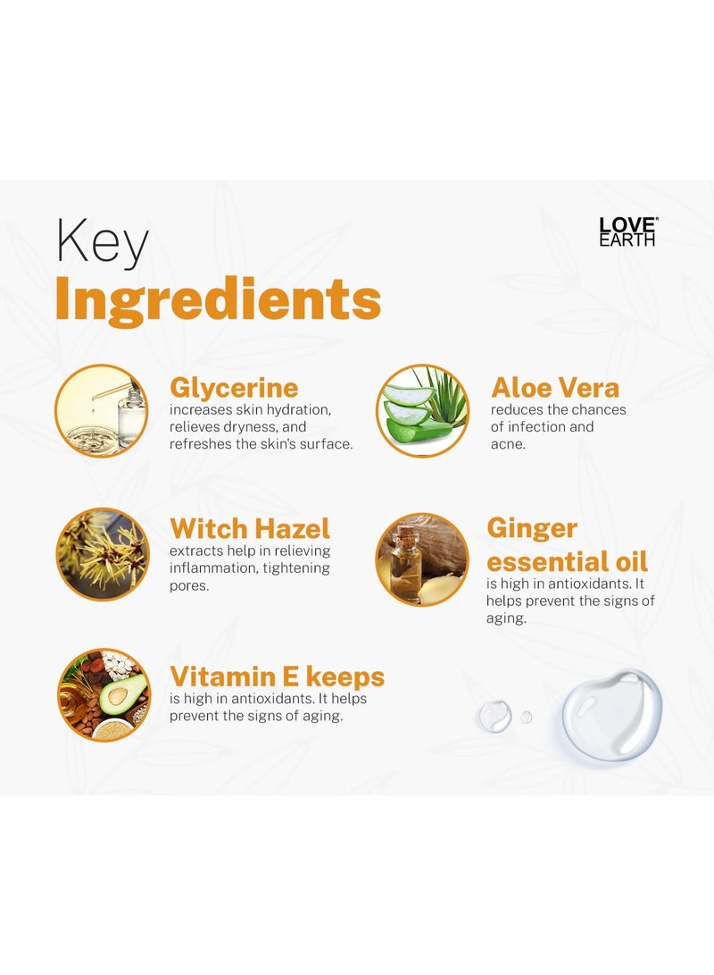 Love Earth Vitamin C Serum For Skin Hydration, Reduces Wrinkles & Hyperpigmentation With Pure Vitamin C & Organic Witch Hazel 30ml - Image 3