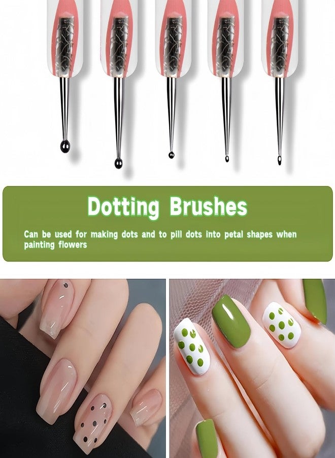 HomTop 5PCS Dual-Ended Nail Art Dotting Tools - Silicone Sculpting Pens & Ball Stylus Set for Gel Polish, Builder Gel, Chrome Powder, 3D DIY Nail Art Design & Manicure Decoration - Image 4