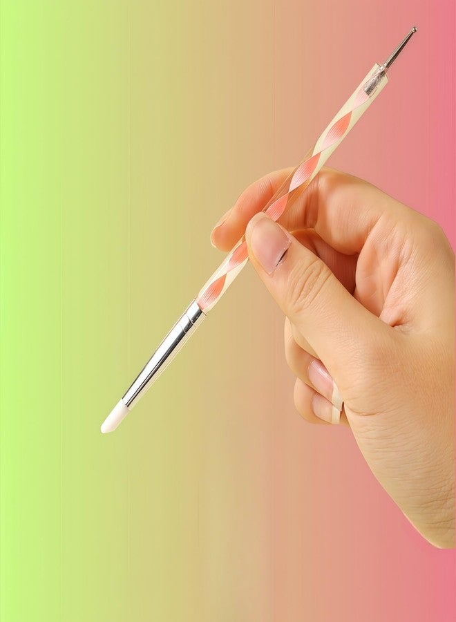 HomTop 5PCS Dual-Ended Nail Art Dotting Tools - Silicone Sculpting Pens & Ball Stylus Set for Gel Polish, Builder Gel, Chrome Powder, 3D DIY Nail Art Design & Manicure Decoration - Image 5