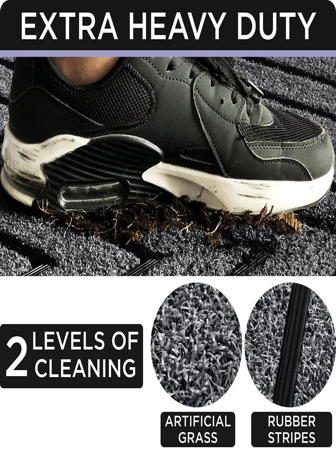 ubdyo Extra Durable Doormat - Efficient Dirt Trapping Door Mat - Ideal for Entryway - No-Slip, Washable Front Entrance Mat - 30'' x 17'' - Dark Grey - Image 5