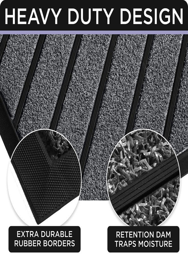 ubdyo Extra Durable Doormat - Efficient Dirt Trapping Door Mat - Ideal for Entryway - No-Slip, Washable Front Entrance Mat - 30'' x 17'' - Dark Grey - Image 4