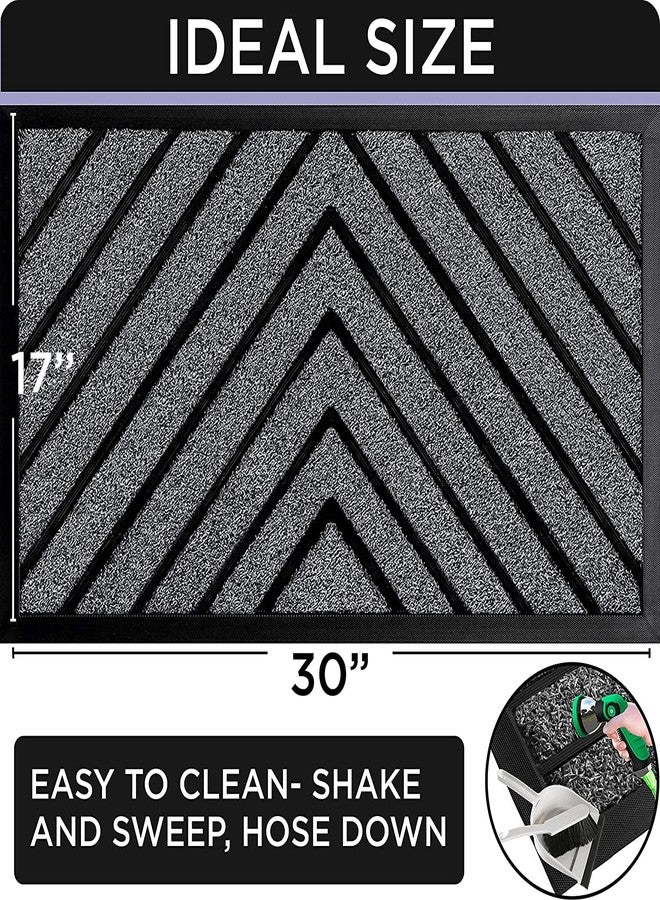 ubdyo Extra Durable Doormat - Efficient Dirt Trapping Door Mat - Ideal for Entryway - No-Slip, Washable Front Entrance Mat - 30'' x 17'' - Dark Grey - Image 2