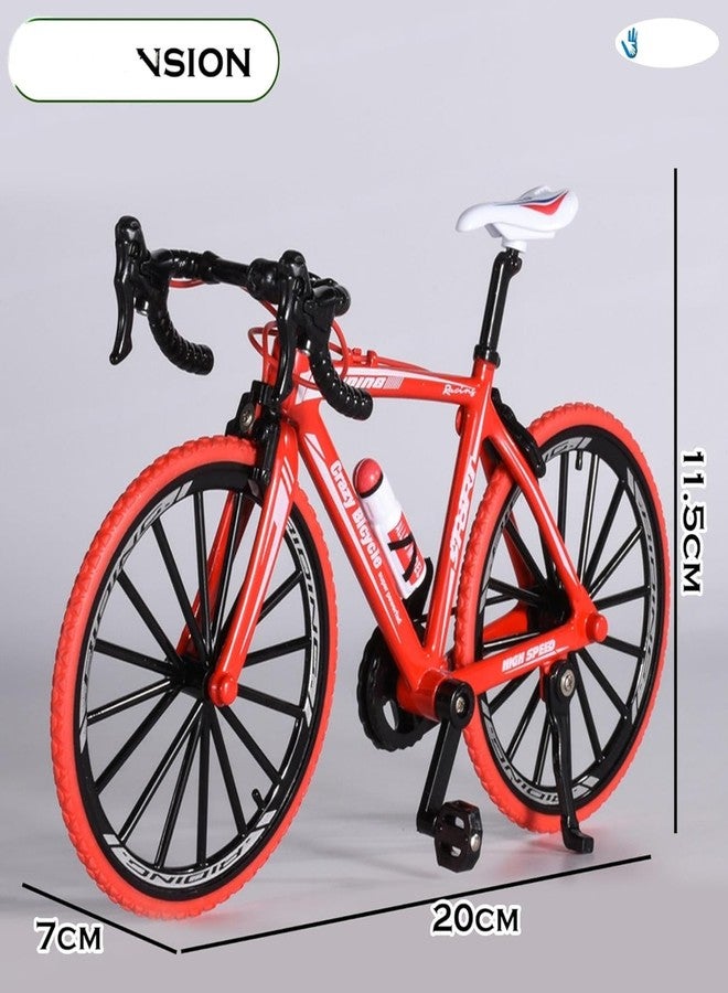 Space Enterprises 1:8 Die-Cast Mini Metal Bicycle - Realistic Mount Bike Model, Retro Alloy Classical Cycle Toy for Desktop Ornament, Home Décor, Vintage Scene Model Bicycle (Red) - Image 3