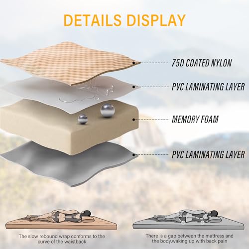 M KARMATER SUV Air Mattress Car Bed Camping, Inflatable Car Camping Pad with Air Pump, Ultrathick Memory Foam Camping Mattress, 9.0 R-Value Insulated Sleeping Pad 2 Person, Camp Mat for Hiking and Backpacking - Image 2