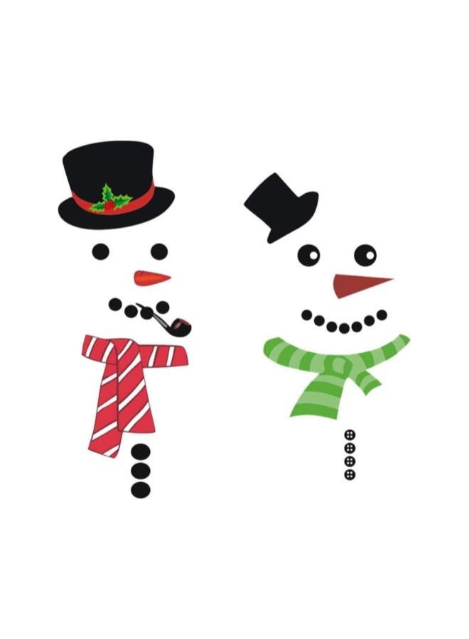 كلاراكو مغناطيس زينة عيد الميلاد على شكل رجل ثلج لتزيين المنزل أو باب الثلاجة أو المرآب المعدني (رجلان ثلجيان) - Image 1