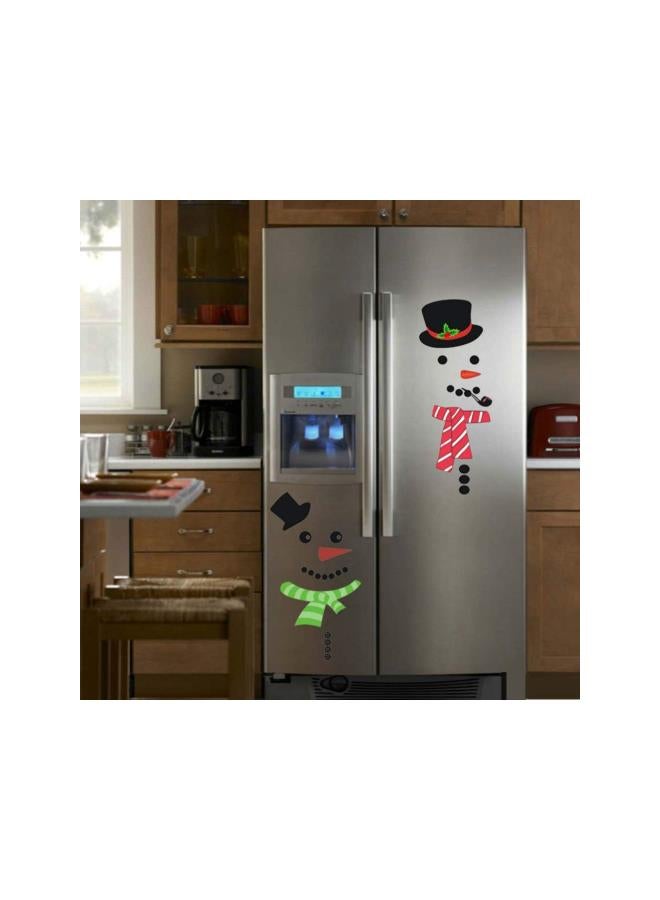 كلاراكو مغناطيس زينة عيد الميلاد على شكل رجل ثلج لتزيين المنزل أو باب الثلاجة أو المرآب المعدني (رجلان ثلجيان) - Image 2