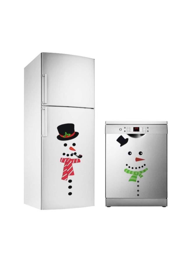 كلاراكو مغناطيس زينة عيد الميلاد على شكل رجل ثلج لتزيين المنزل أو باب الثلاجة أو المرآب المعدني (رجلان ثلجيان) - Image 3