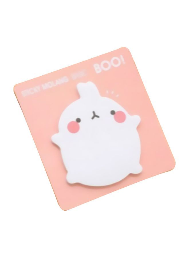 NIBEMINENT Pack Of 2 Rabbit Self-Adhesive Sticky Note Orange/White/Pink - Image 1