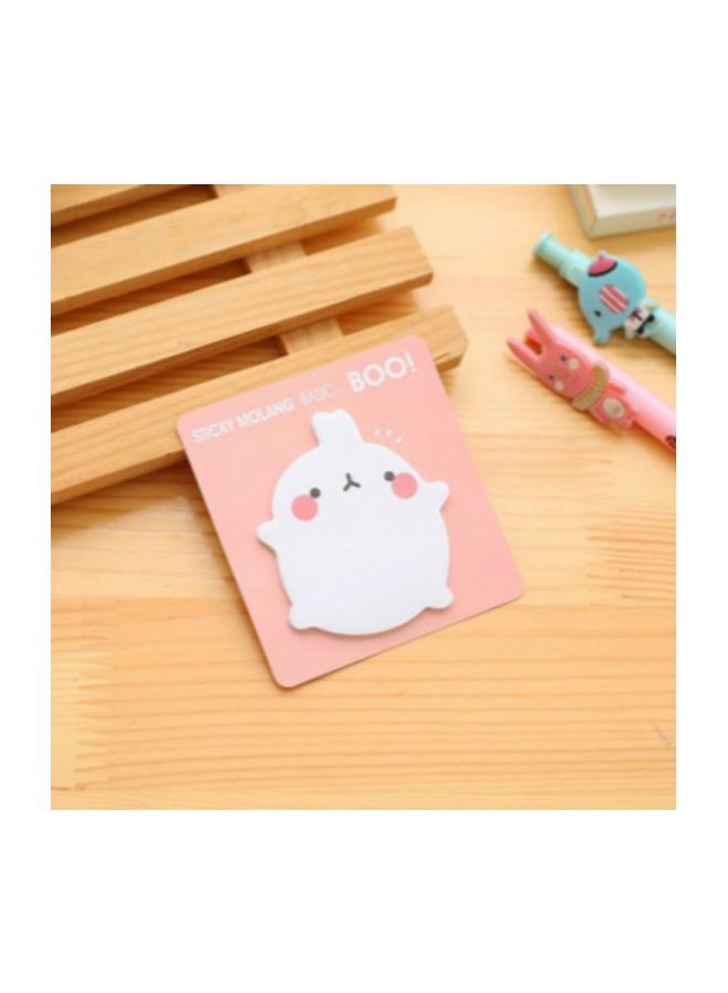 NIBEMINENT Pack Of 2 Rabbit Self-Adhesive Sticky Note Orange/White/Pink - Image 2