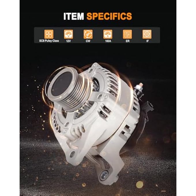 ASAPE 11378 High Output Replacement New Alternator Fit for 2010 for Dodge Ram 2500 5.7L 2007-2010 for Dodge Ram 2500 6.7L 2007-2010 for Dodge Ram 3500 6.7L 2011 for Ram 3500 6.7L - Image 2