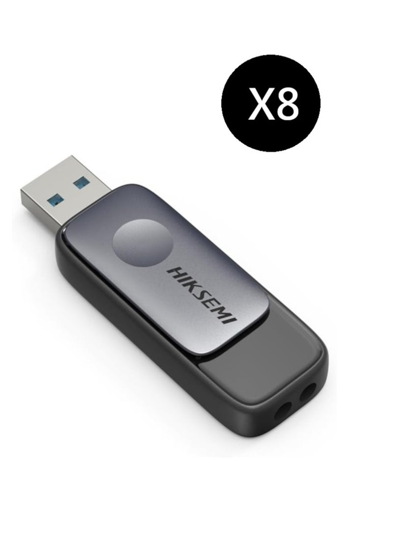 HIKSEMI Bundle Of 8 16GB USB 3.2 Flash Drive, Black (HS-USB-M210S 16G U3)