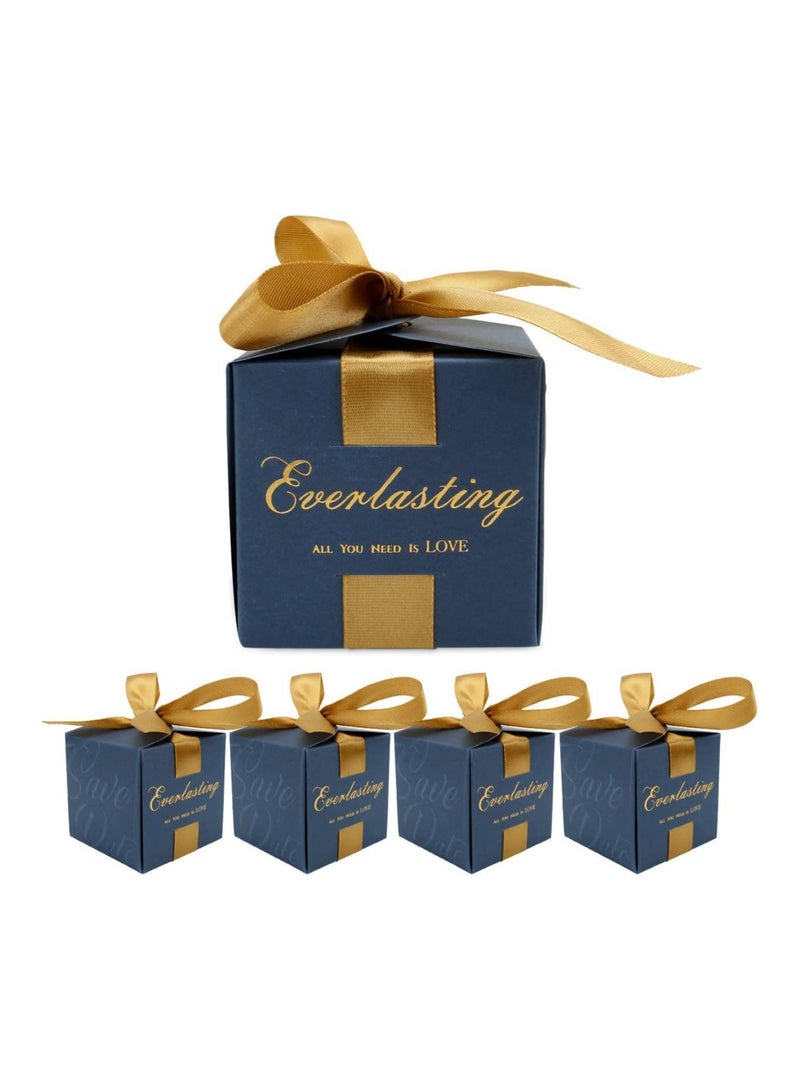 Creative Candy Favor Boxes, 20Pcs for Birthday and Wedding Parties, Gift Boxes with Ribbon for Baby Showers and Celebrations, Elegant Square Design for Special Events - Image 1