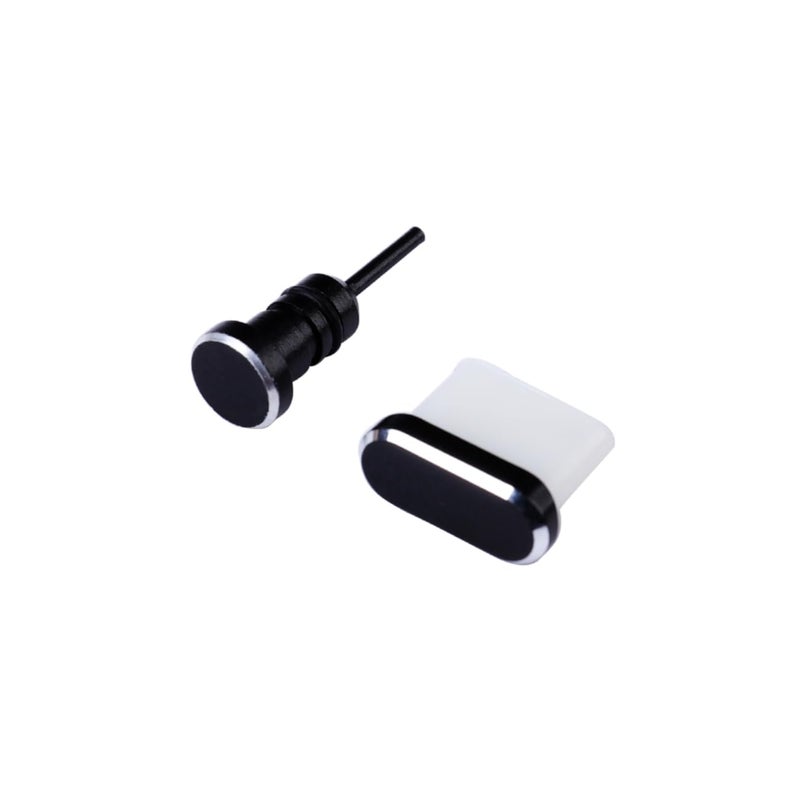 أغطية مقاومة للغبار منفذ USB-C ومنفذ 3.5 مم للهاتف، تصميم أنيق، مجموعة من قطعتين - Image 2