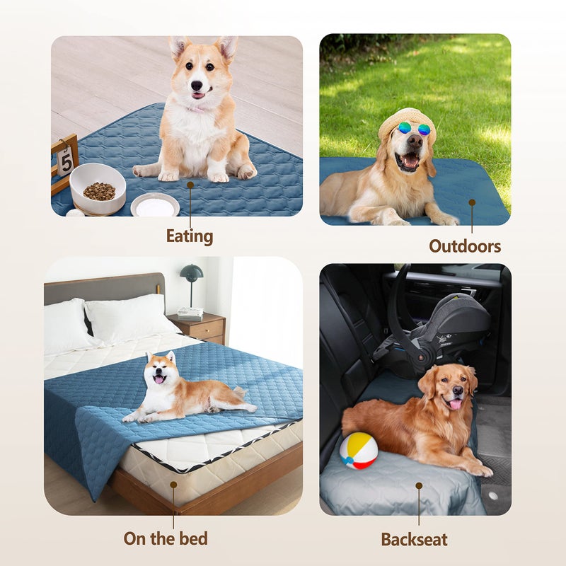 gogobunny 100% Double-Sided Waterproof Dog Bed Cover Pet Blanket Sofa Couch Furniture Protector for Puppy Large Dog Cat, Reversible (30x70 Inch (Pack of 1), Dark Blue/Light Blue) - Image 5