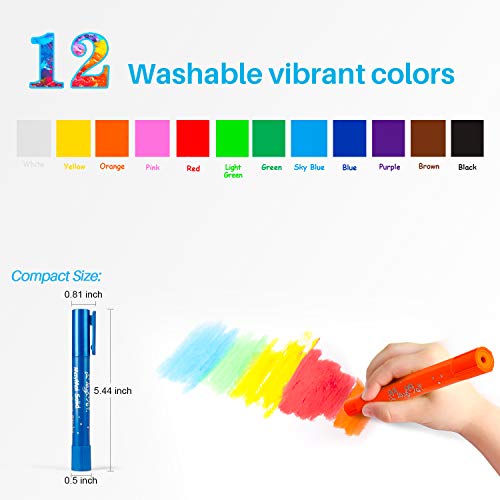 MayMoi Washable Tempera Paint Sticks | Non-Toxic, Quick Drying & No Mess Paint Sticks for Kids, Best Art Birthday Gifts for Kids (12 Colors) - Image 2