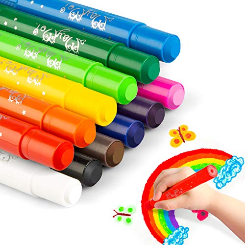 MayMoi Washable Tempera Paint Sticks | Non-Toxic, Quick Drying & No Mess Paint Sticks for Kids, Best Art Birthday Gifts for Kids (12 Colors) - Image 1
