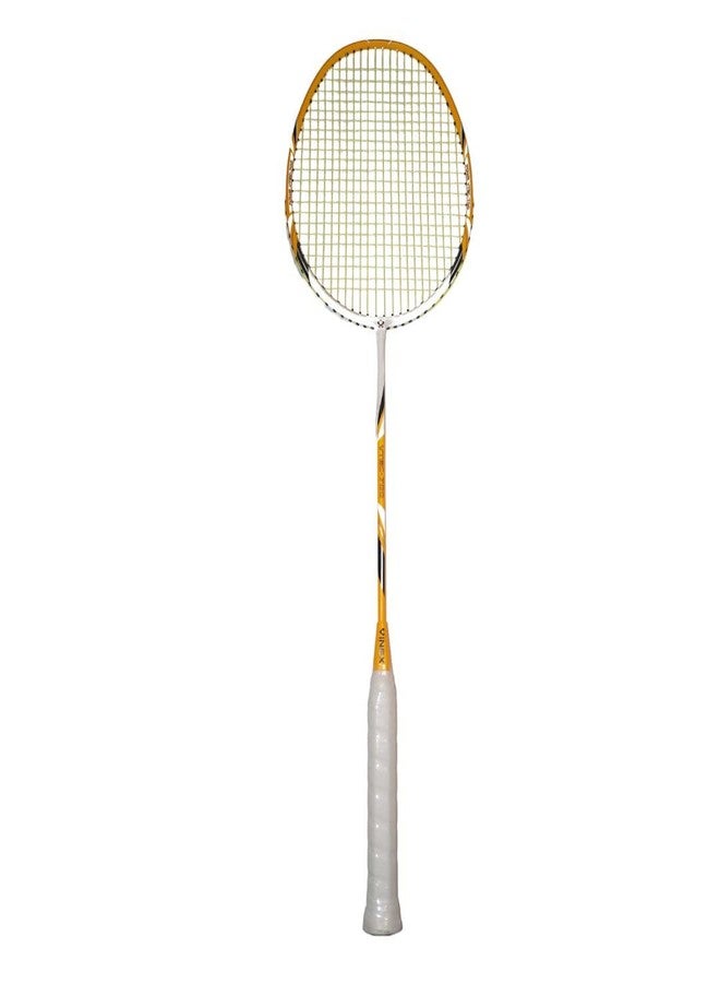 VINEX VTEC 700 Badminton Racket - 100% Graphite Frame & Shaft, Lightweight, Isometric Wide Body Volcano Shape, Medium Flex, PU Grip, Pack of 1, Black & a Yellow - Image 1