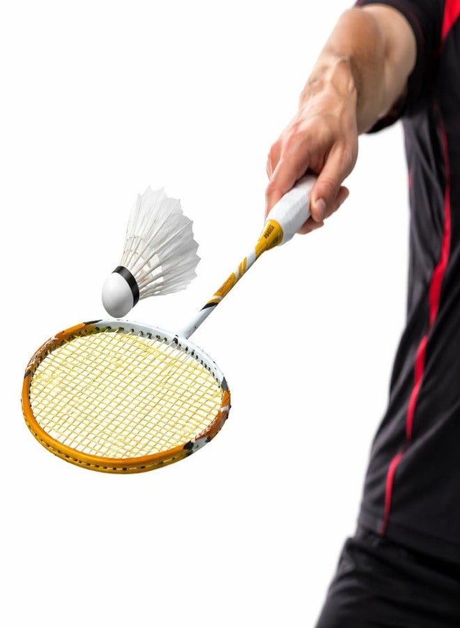 VINEX VTEC 700 Badminton Racket - 100% Graphite Frame & Shaft, Lightweight, Isometric Wide Body Volcano Shape, Medium Flex, PU Grip, Pack of 1, Black & a Yellow - Image 5