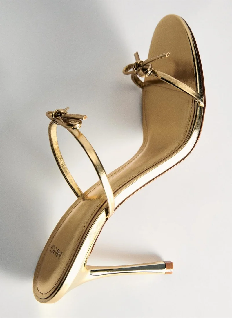 MANGO Bow Detail Strappy Heeled Sandal