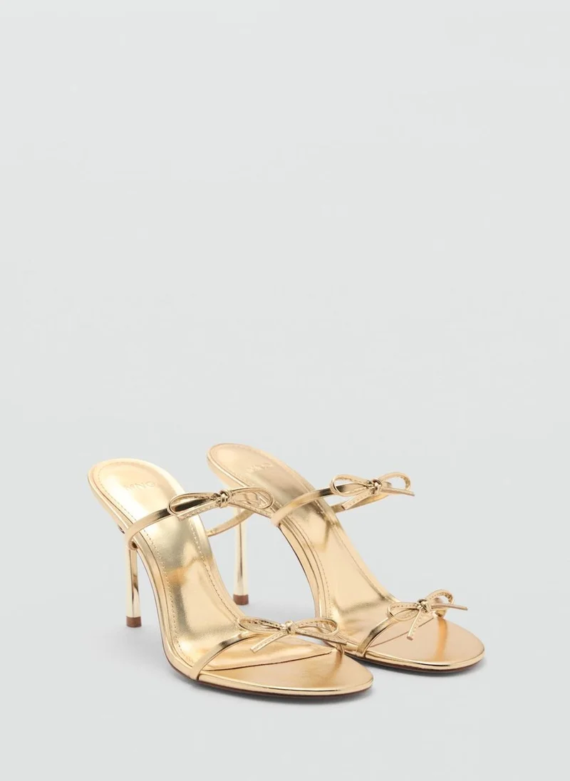 MANGO Bow Detail Strappy Heeled Sandal