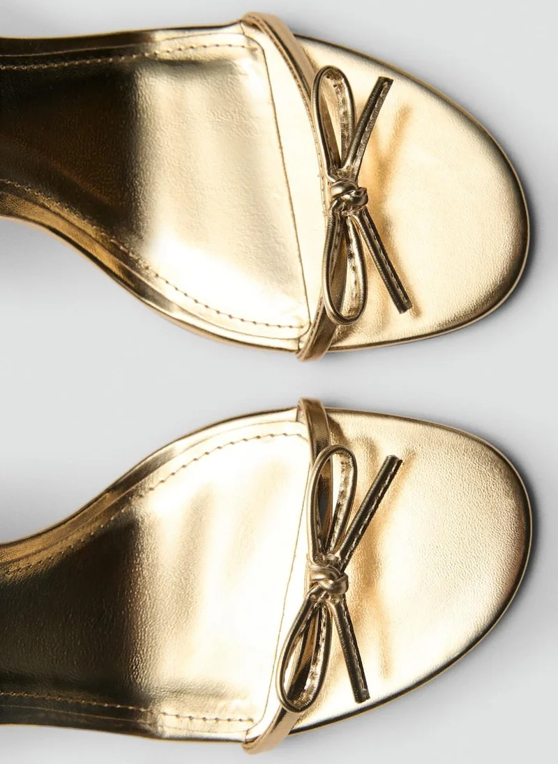MANGO Bow Detail Strappy Heeled Sandal