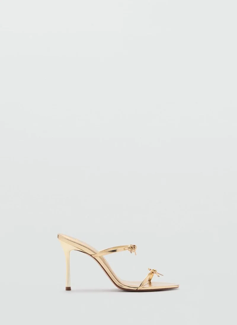 MANGO Bow Detail Strappy Heeled Sandal