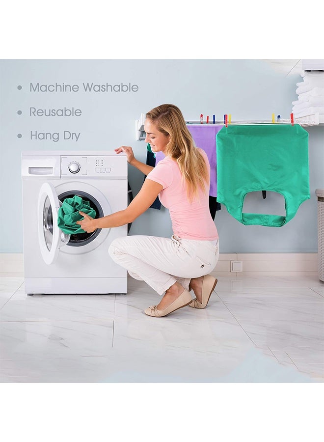 Reusable-Grocery-Bags-Foldable-Machine-Washable-Reusable-Shopping-Bags-Bulk Colorful 10 Pack 50LBS Extra Large Folding Reusable Bags Totes w Zipper Storage Pouch Lightweight Polyester Fabric - Image 5