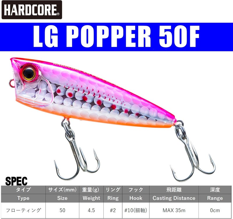 DUEL HARDCORE Lg Popper Fishing Hook (F) - 50mm - Image 5