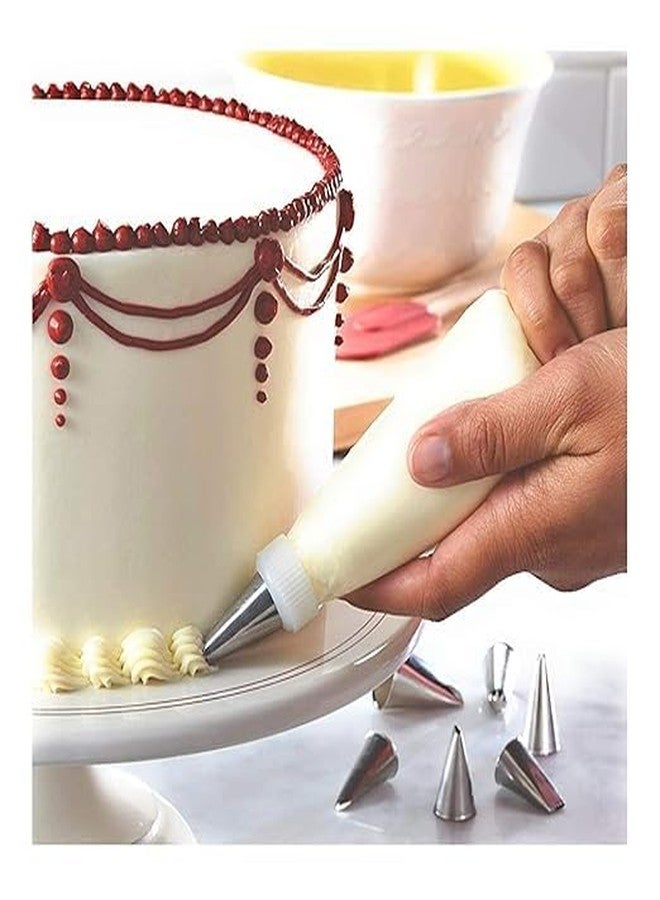 MENREXA Cake Decorating Set, 15 Pieces, Steel Piping Tips with Reusable Icing Bags - Image 4