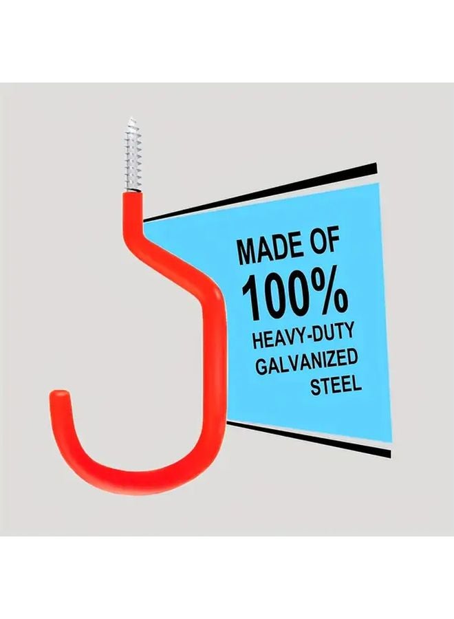 6pcs Heavy Duty Rubber Coated Bike Storage Hooks Rust Proof Ceiling Hangers Garage Organization - Image 4