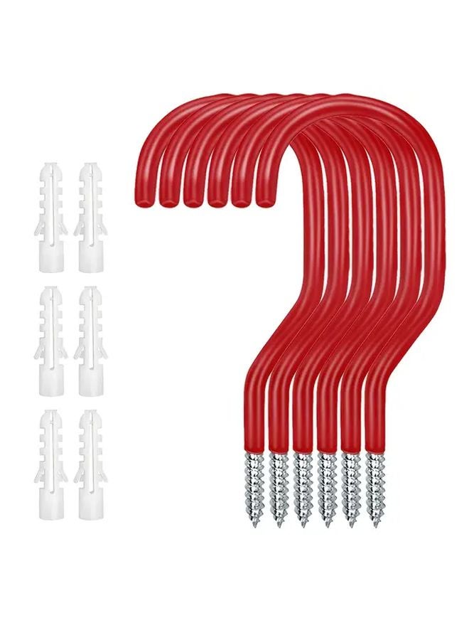 6pcs Heavy Duty Rubber Coated Bike Storage Hooks Rust Proof Ceiling Hangers Garage Organization - Image 2