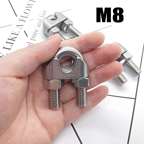 Luckkyme M8 Wire Rope Clamp 304 Stainless Steel 5/16" Wire Rope Cable Clip Clamp (20Pack) - Image 5